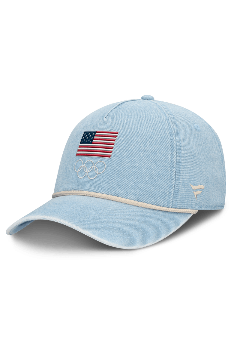 Women's Fanatics Light Blue Team USA Denim Rope Adjustable Hat, Main, color, Light Blue