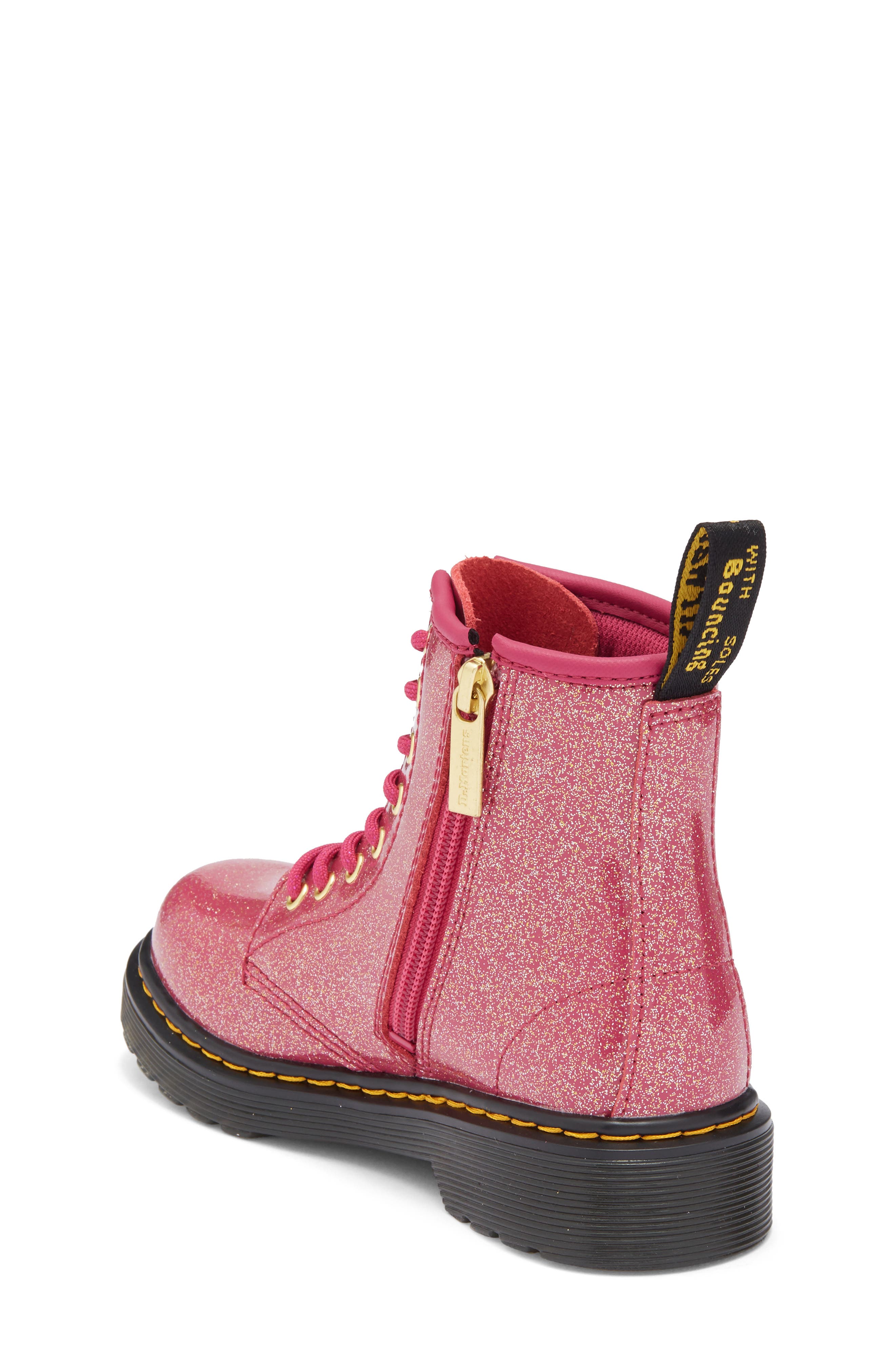 Dr. Martens Kids' 1460 Glitter Boot, Alternate, color, Fuchsia Si