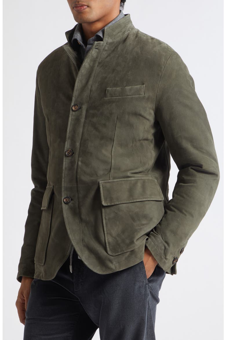 Suede Jacket, Alternate, color, 80 GREEN