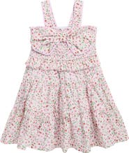 Sara Sara Kids' Floral Print Bow Tiered Dress