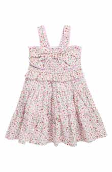 Sara Sara Kids' Floral Print Bow Tiered Dress