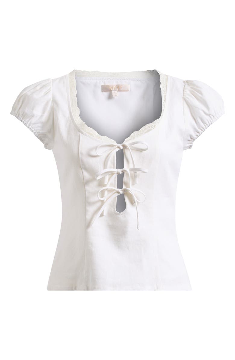 WAYF Cara Lace-Up Top, Alternate, color, Ivory