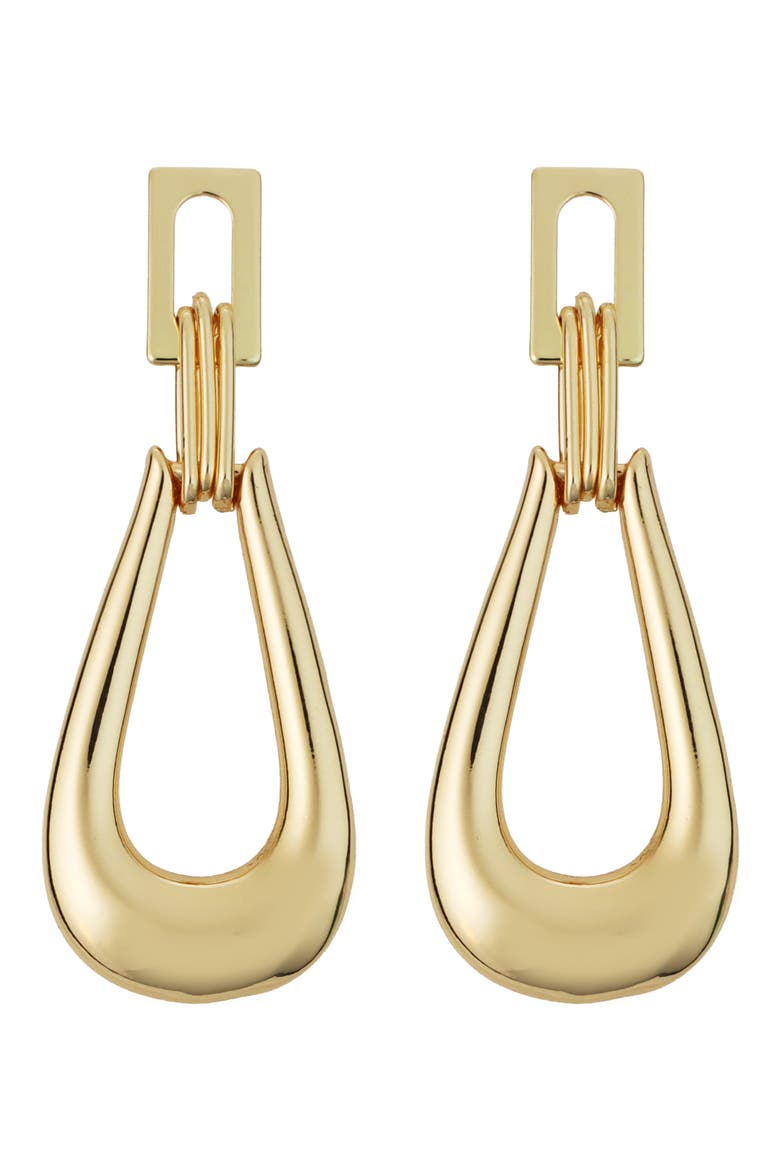 Teardrop Link Drop Earrings, Main, color, GOLD