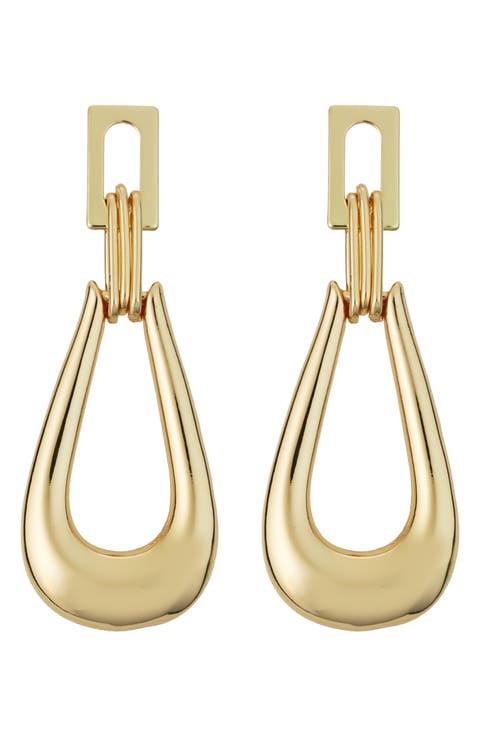 Teardrop Link Drop Earrings