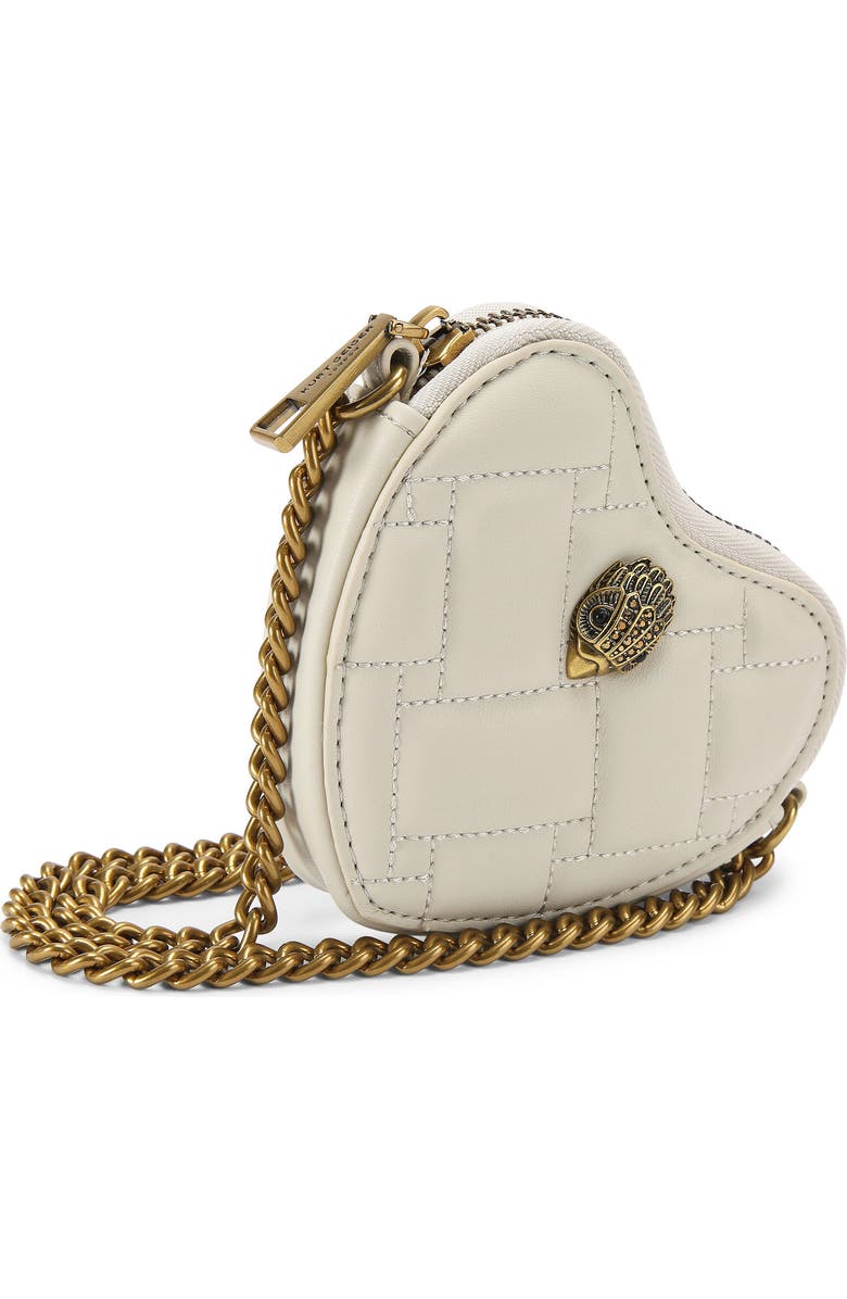 Kurt Geiger London Micro Heart Leather Crossbody Bag, Alternate, color, Natural