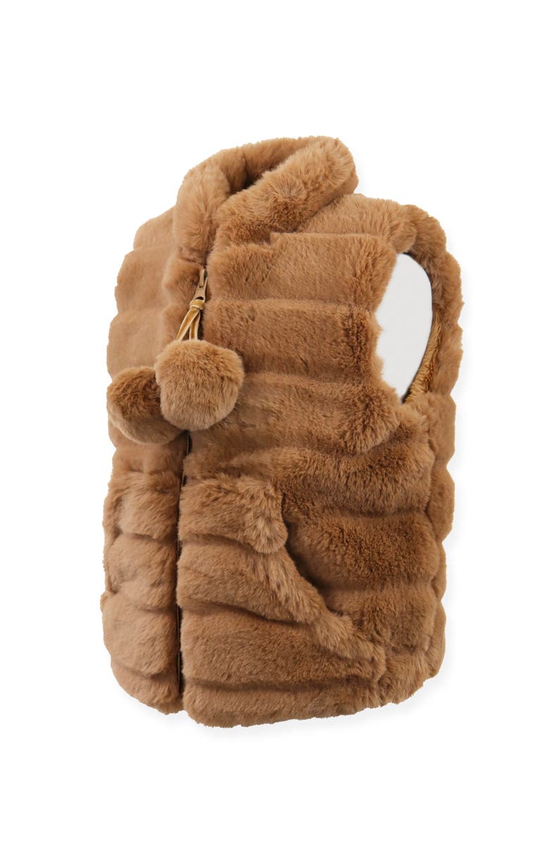 Widgeon Faux Fur Zip Front Vest, Alternate, color, Chocolate Eclair