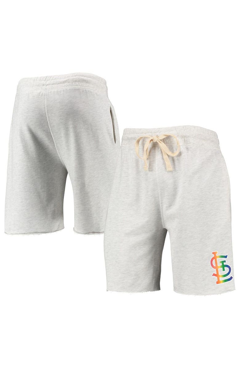 CONCEPTS SPORT Men's Concepts Sport Oatmeal St. Louis Cardinals Mainstream Logo Terry Tri-Blend Shorts, Main, color, Oatmeal