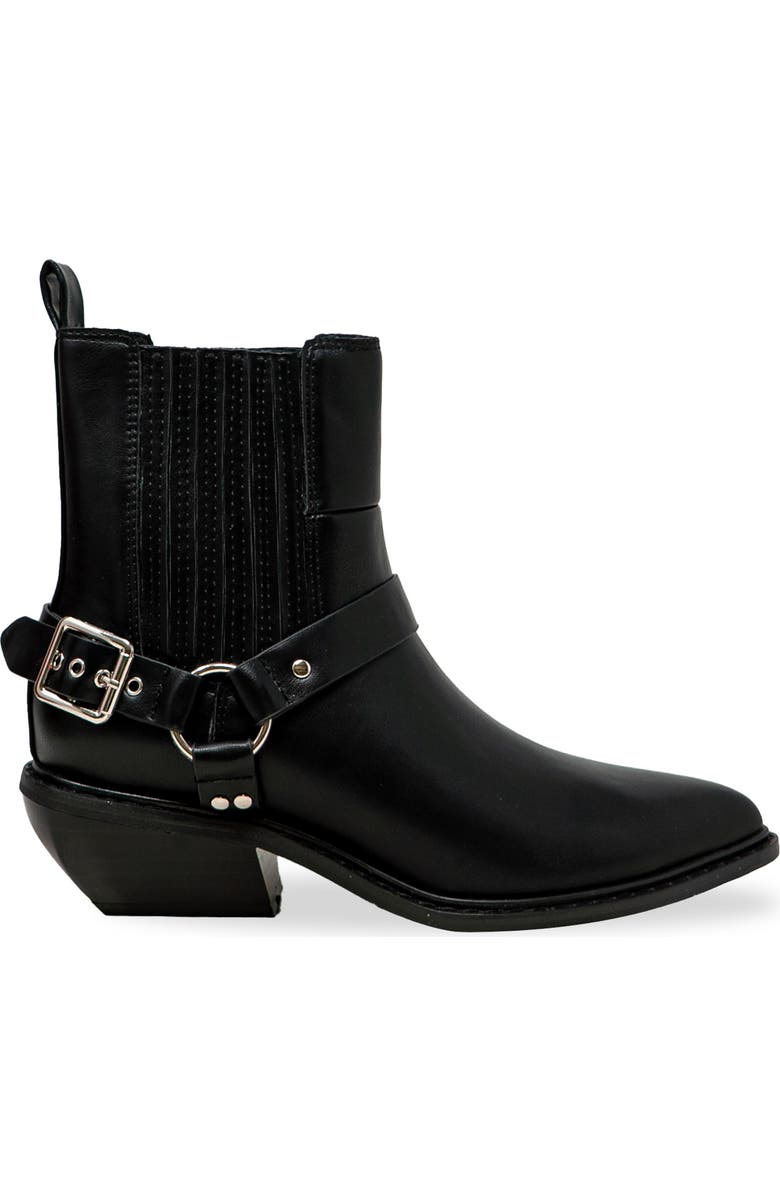 CHASE AND CHLOE Yareli Western Buckle Chelsea Boot, Alternate, color, Black Pu
