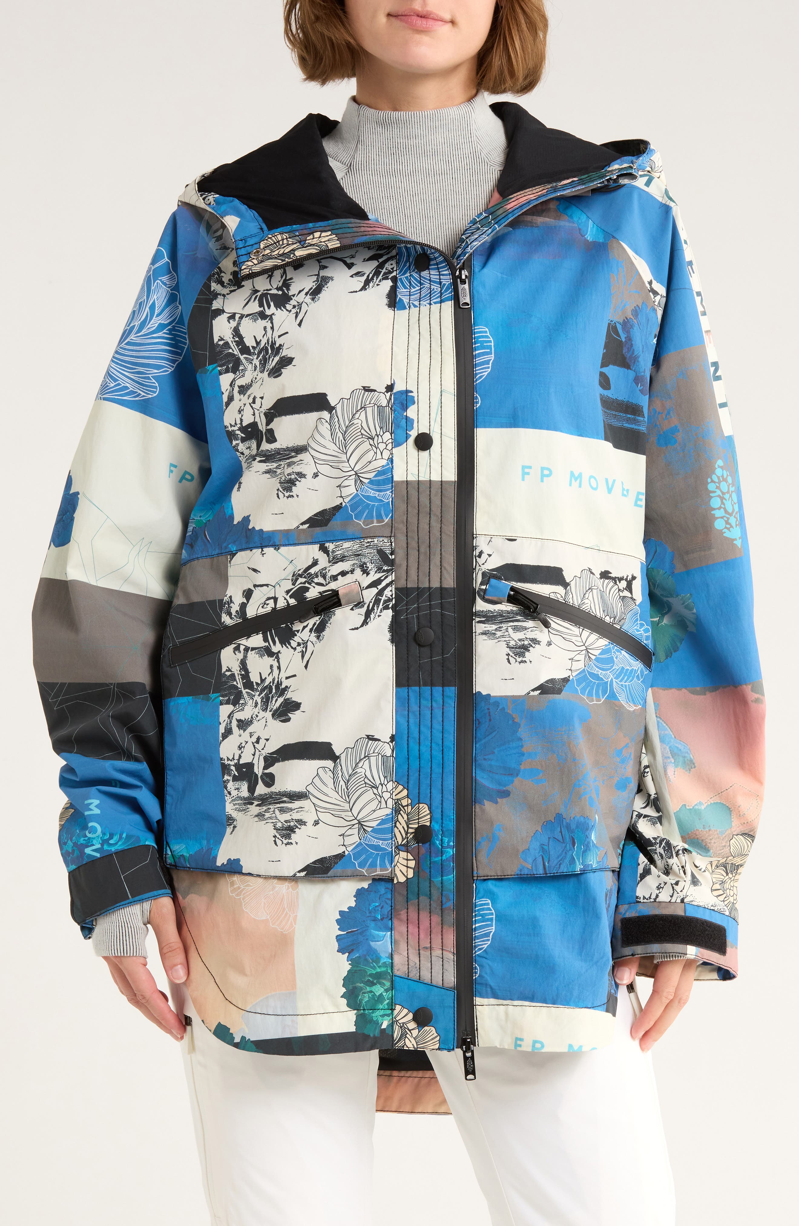 Free People Print Waterproof Rain Jacket