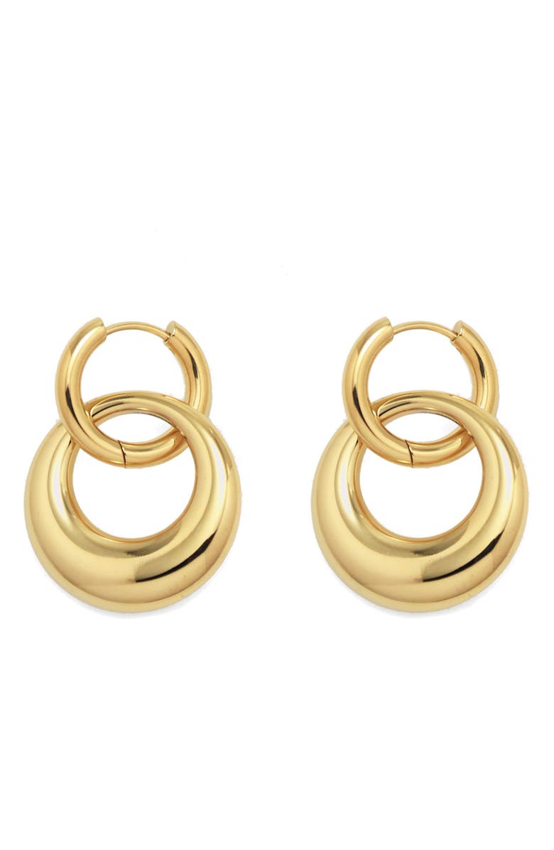 Petit Moments Double Drop Hoop Earrings, Main, color, Gold