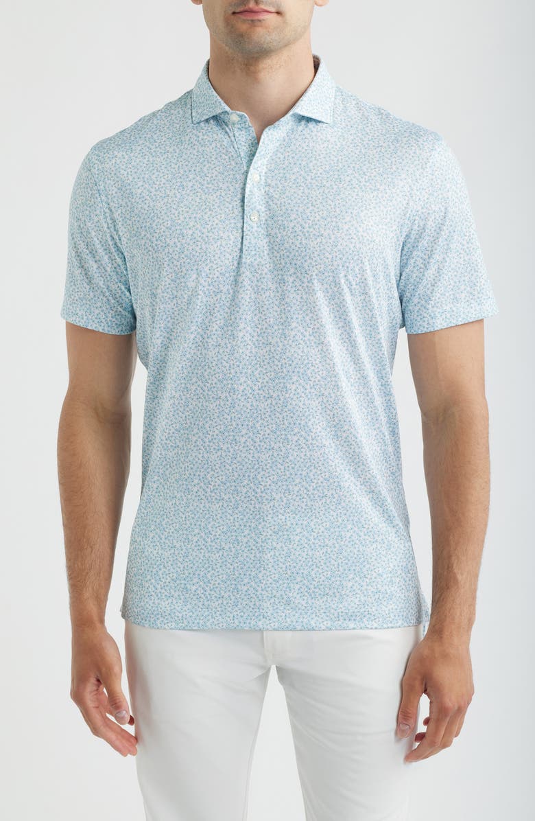 johnnie-O Watercolors Floral Performance Jersey Polo, Main, color,