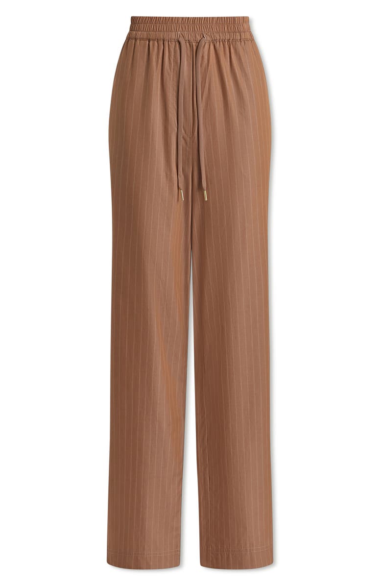 Varley Rowan Straight Leg Cotton Pants, Alternate, color, Camel Stripe
