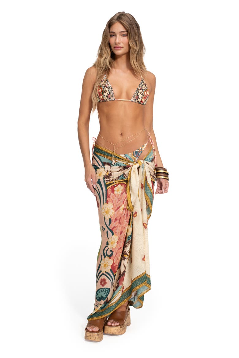 Lolita Especial Plume Triangle Bikini Top, Alternate, color, BLUE