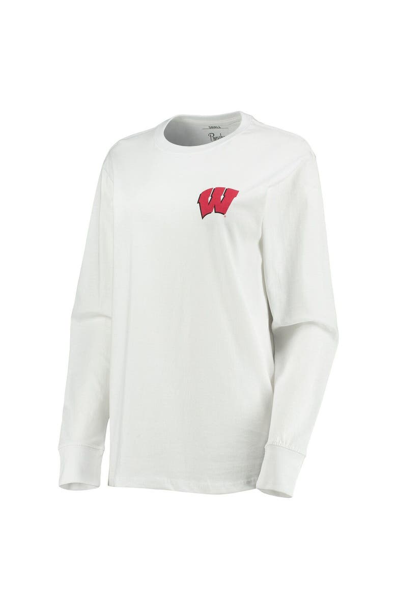 PRESSBOX Women's Pressbox White Wisconsin Badgers Traditions Pennant Long Sleeve T-Shirt, Alternate, color, 