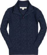 Hope & Henry Baby Boys' Organic Mock Neck Cable Sweater, Infant