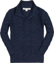 Hope & Henry Baby Boys' Organic Mock Neck Cable Sweater, Infant
