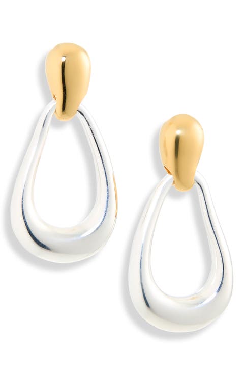 Molten Two-Tone Teardrop Earrings