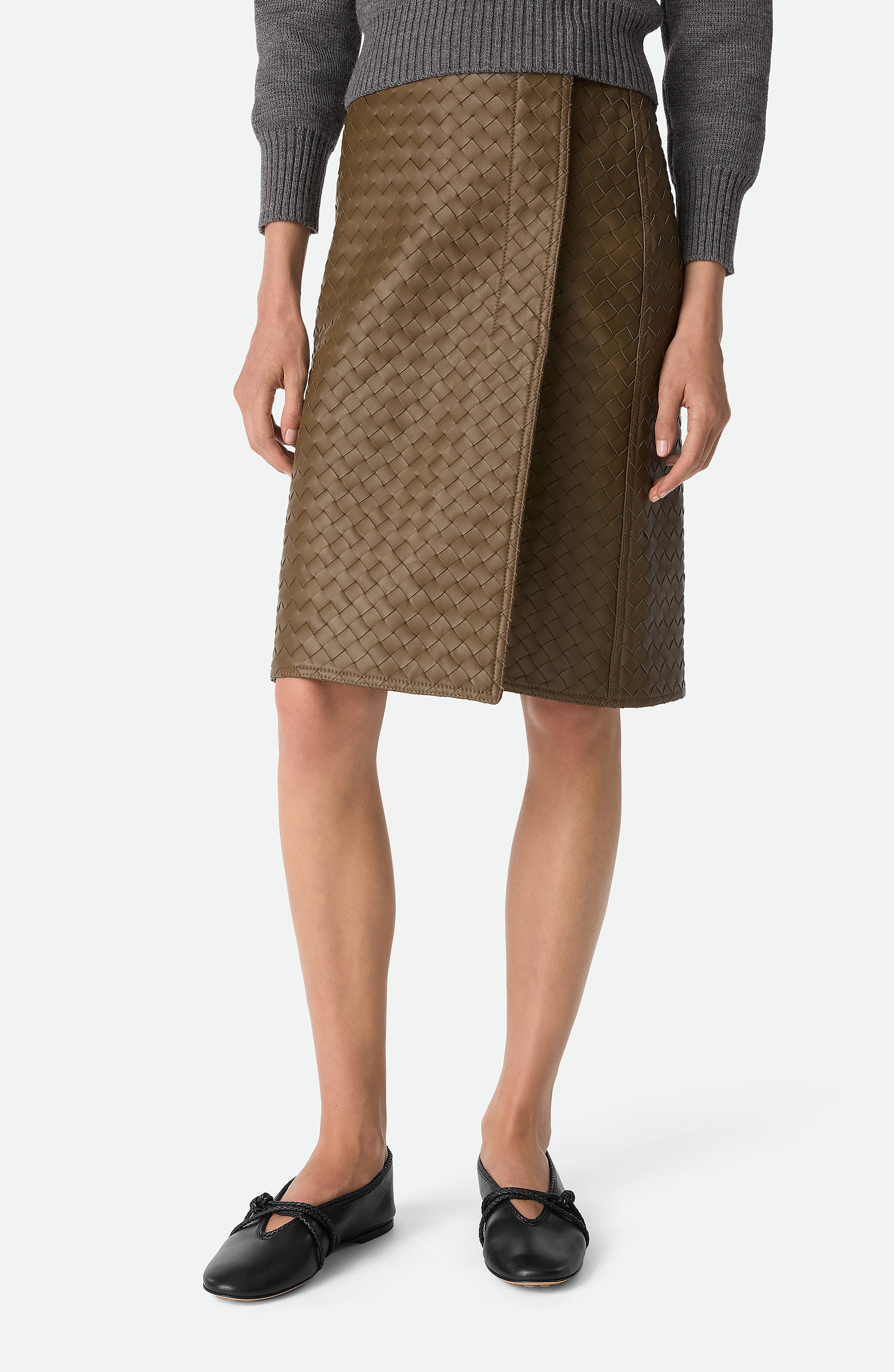 Bottega Veneta Lucia Mary Jane Ballerina Flat, Alternate, color, Black