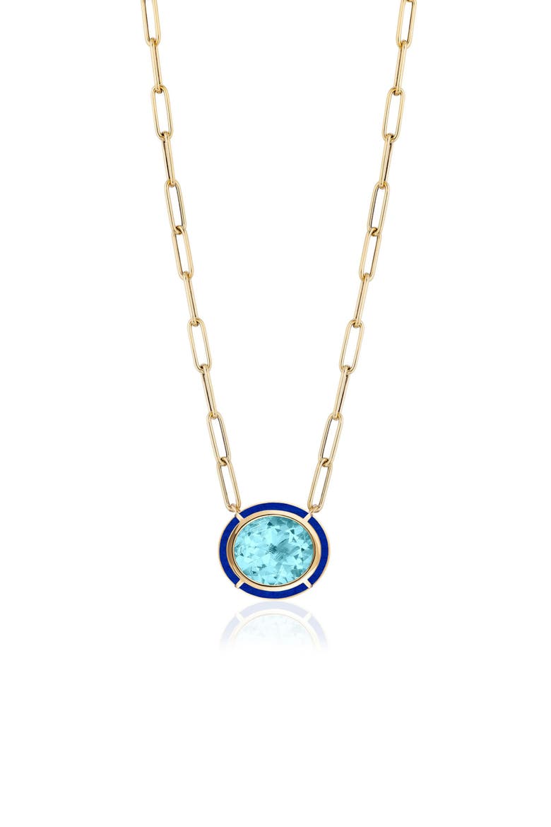 Melange Blue Topaz Pendant Necklace, Main, color, BLUE TOPAZ/ LAPIS