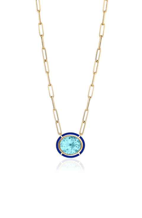 Melange Blue Topaz Pendant Necklace