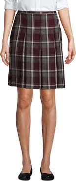 Lands' End School Uniform Young Plaid Box Pleat Skirt Top of the Knee