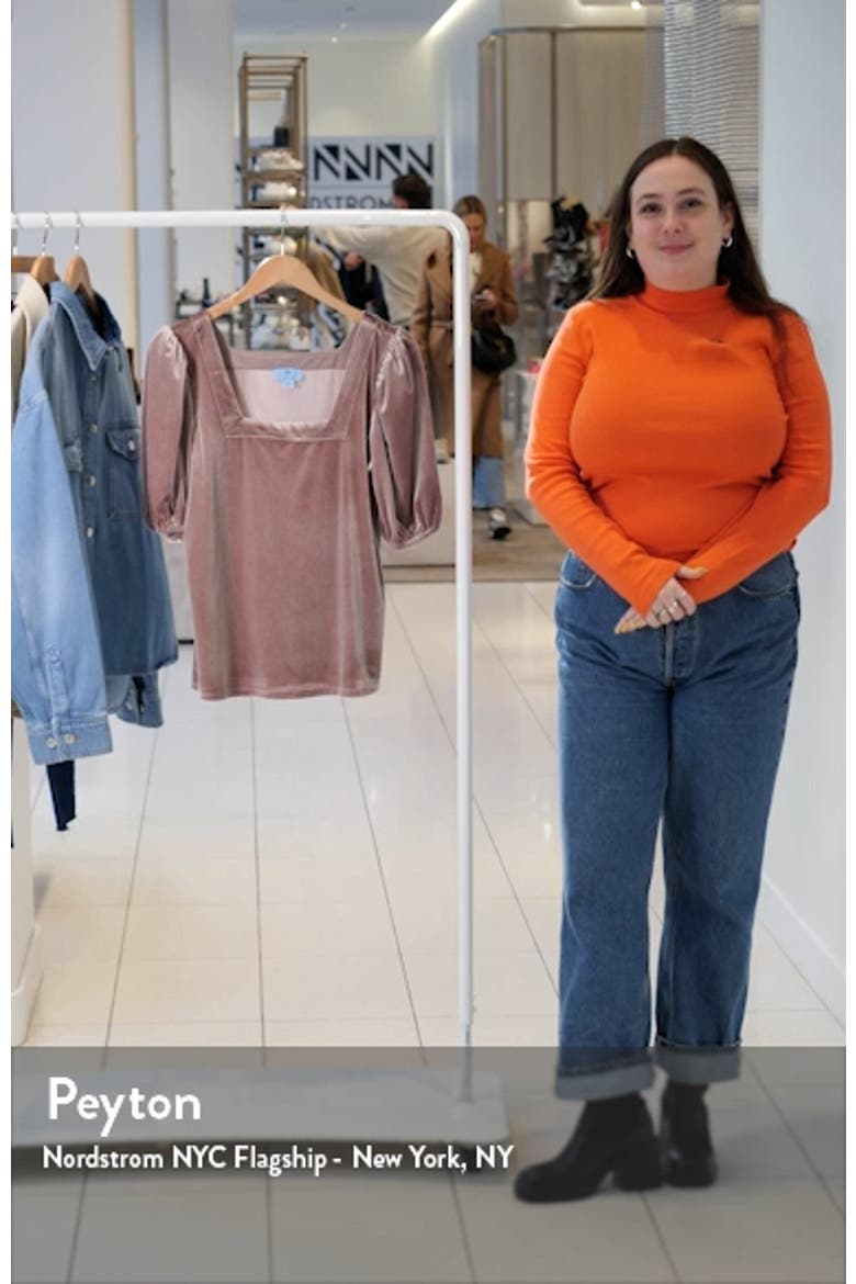 Square Neck Stretch Velvet Top video