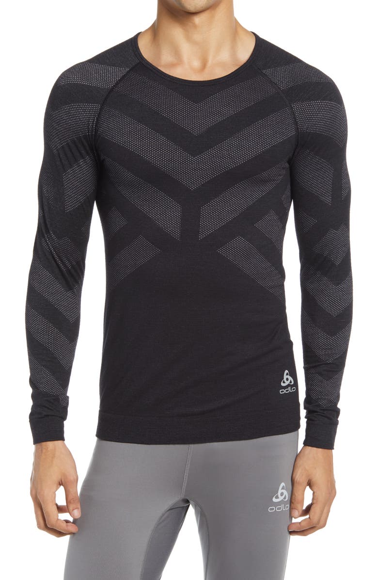 Odlo Men's Natural + Kinship Warm Base Layer Top, Main, color, 