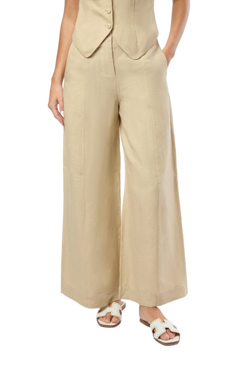 Onia Air Linen Palazzo Pant, Alternate, color, Jute