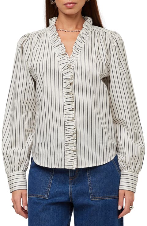 Lizzy Ruffle Stripe Shirt
