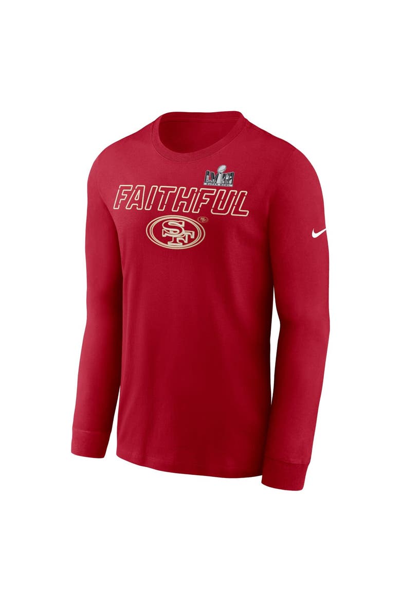 Men's Nike Scarlet San Francisco 49ers Super Bowl LVIII Local Long Sleeve T-Shirt, Alternate, color, Scarlet