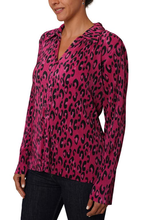 Cyrus Plissé Button-up Shirt In Pink