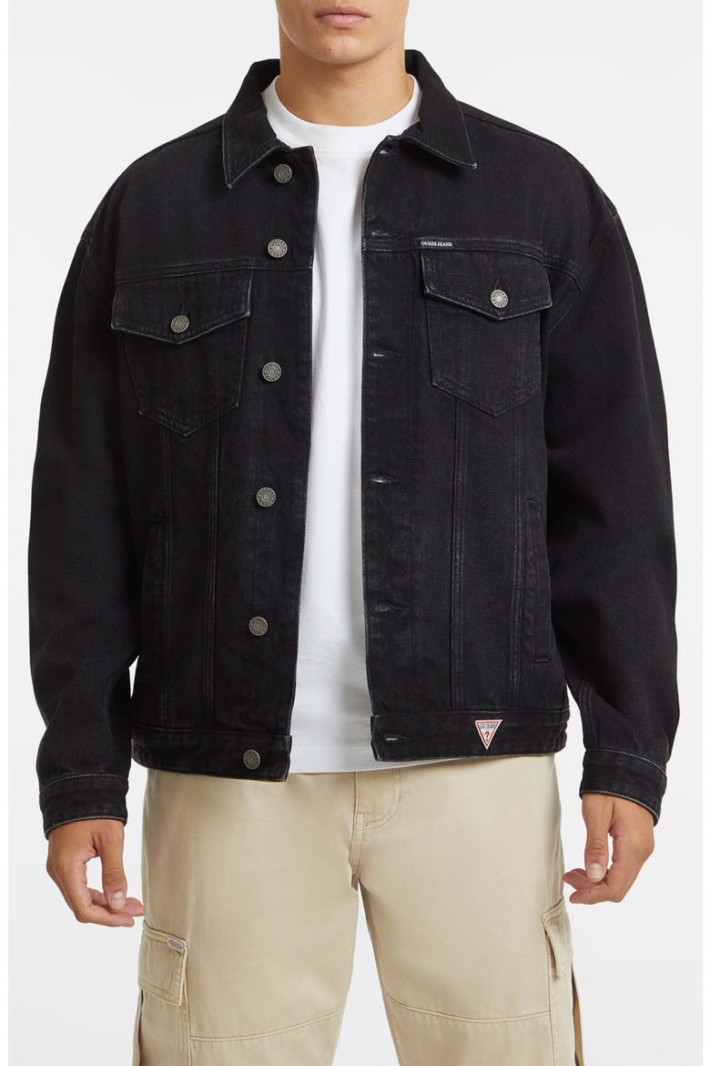 Oversize Denim Trucker Jacket, Main, color, GJBB