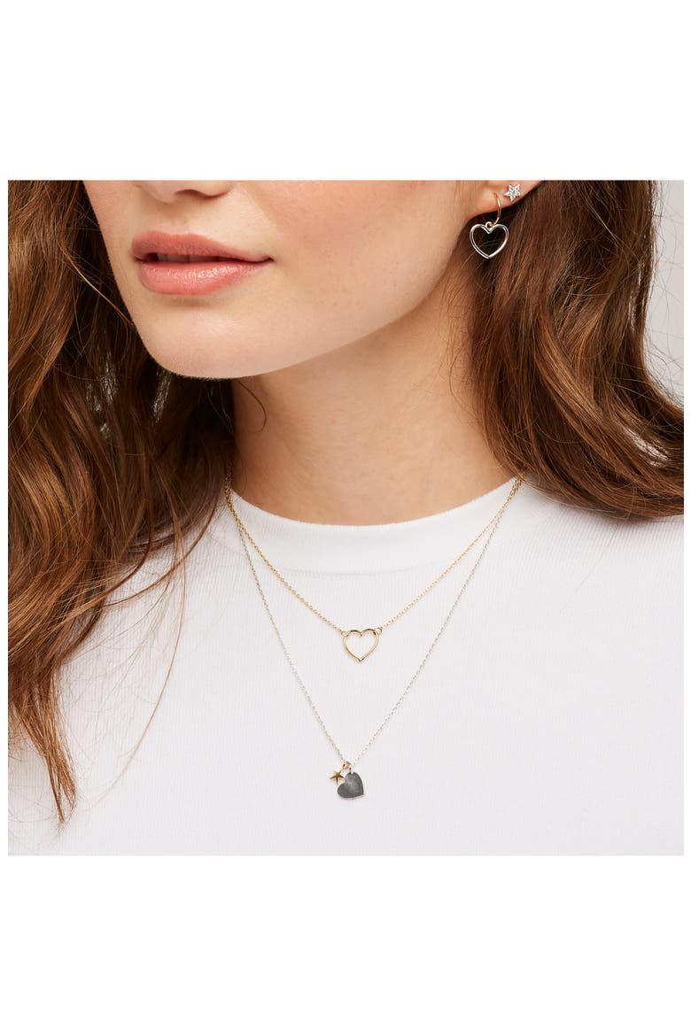 Smile Dream Love Open Heart Necklace, Alternate, color, GOLD
