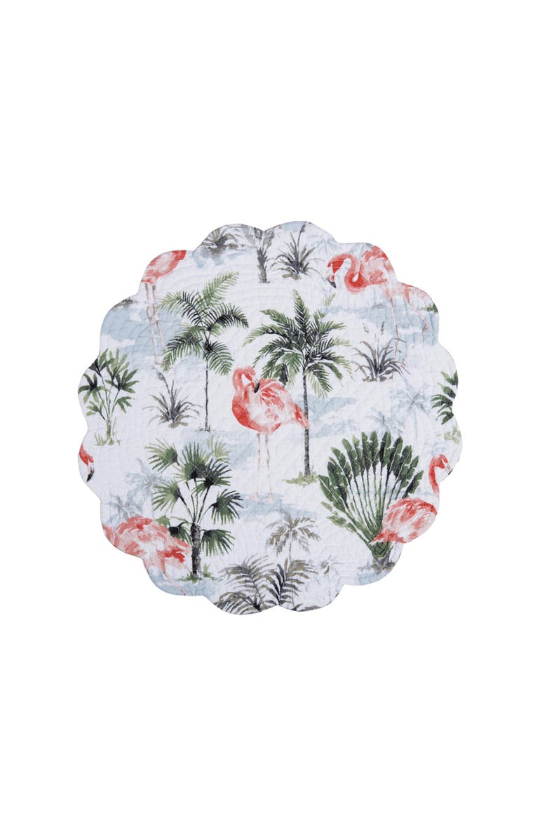 C&F Home Flamingo Breeze Round Set of 6 Placemats  17", Alternate, color, Blue