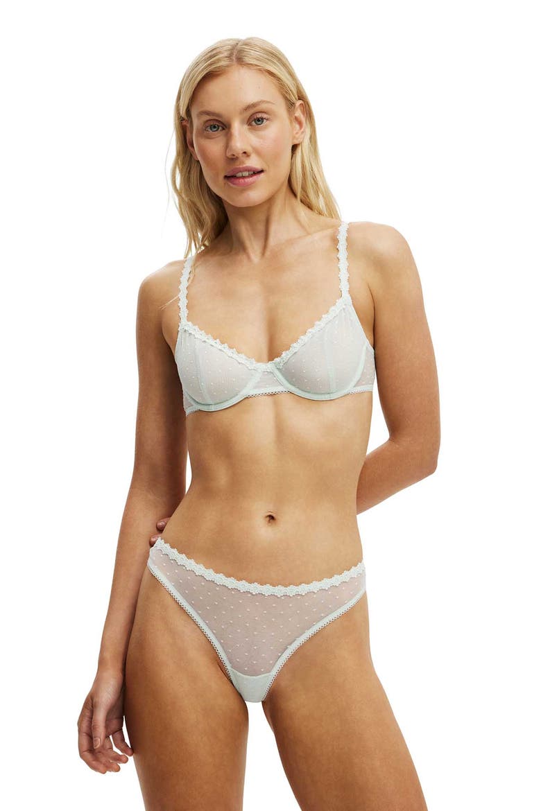 Women's Mia Spot Mesh Underwire Bra, Main, color, Milky Matcha