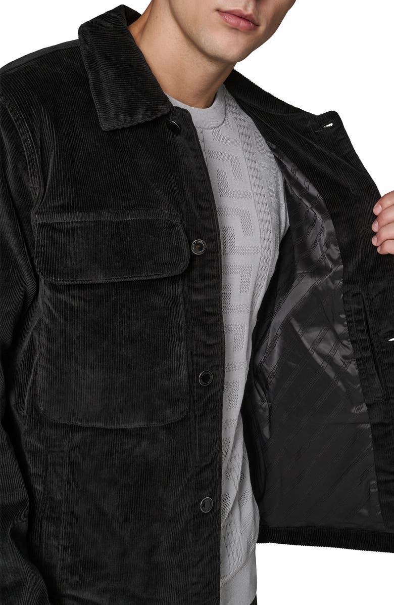 KARL LAGERFELD Corduroy Shirt Jacket, Alternate, color, Black