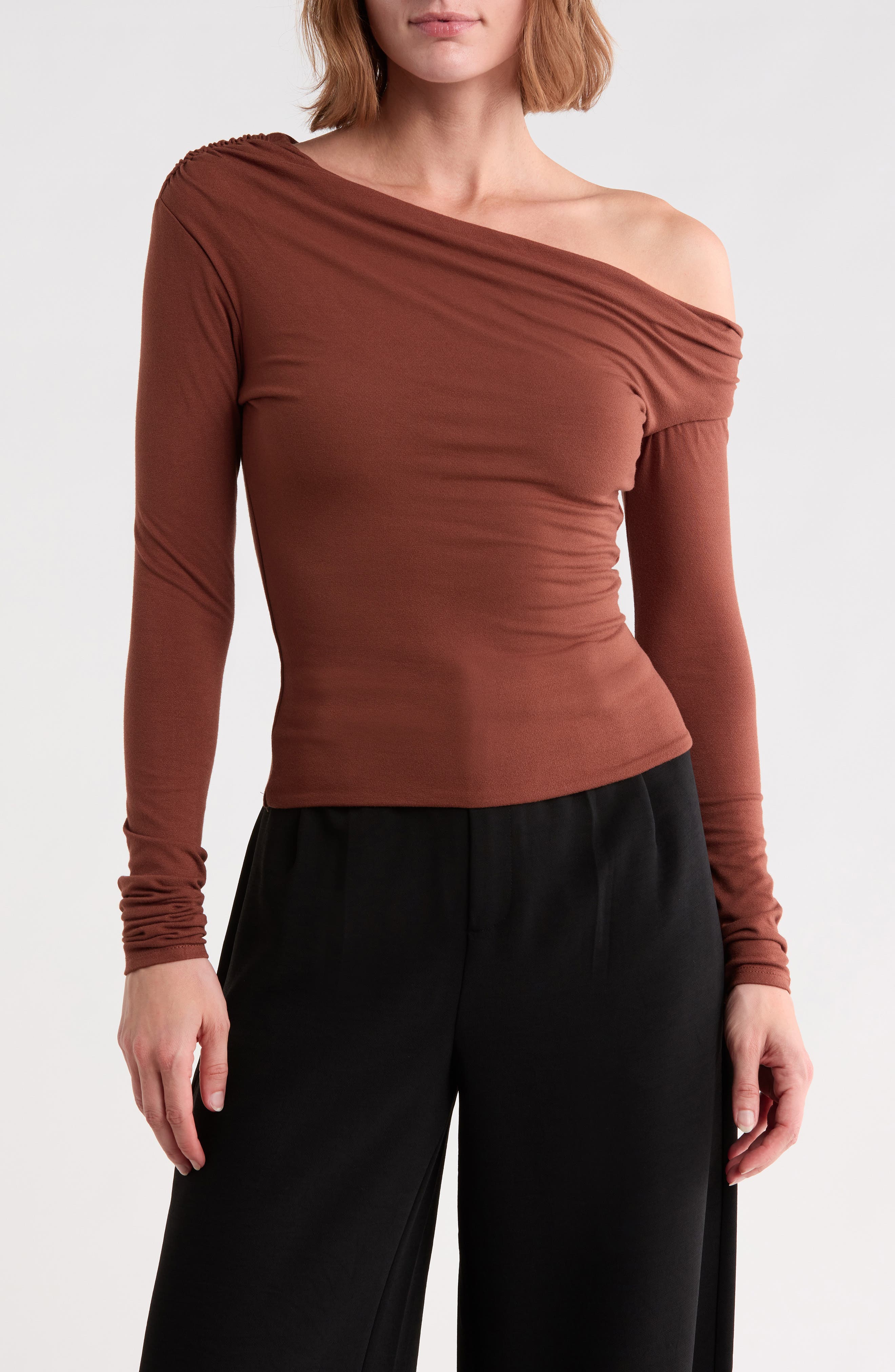 Bria One-Shoulder Jersey Top