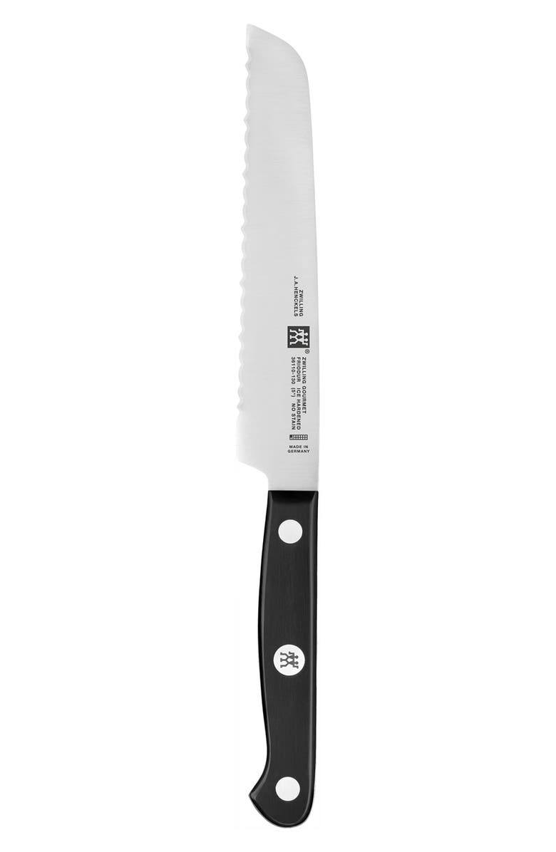 ZWILLING Gourmet 5-Inch Serrated Utility Knife, Main, color, Silver