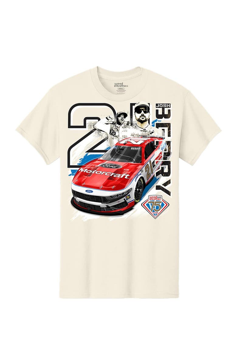 E2 APPAREL Men's Natural Josh Berry Motorcraft Car T-Shirt, Alternate, color, Natural