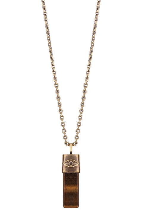 Men's Tiger’s Eye Evil Eye Pendant Necklace Outstanding Strength