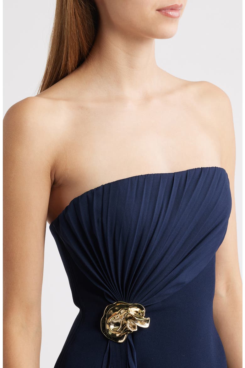 Whitnell Strapless Draped Cocktail Dress, Alternate, color, NAVY