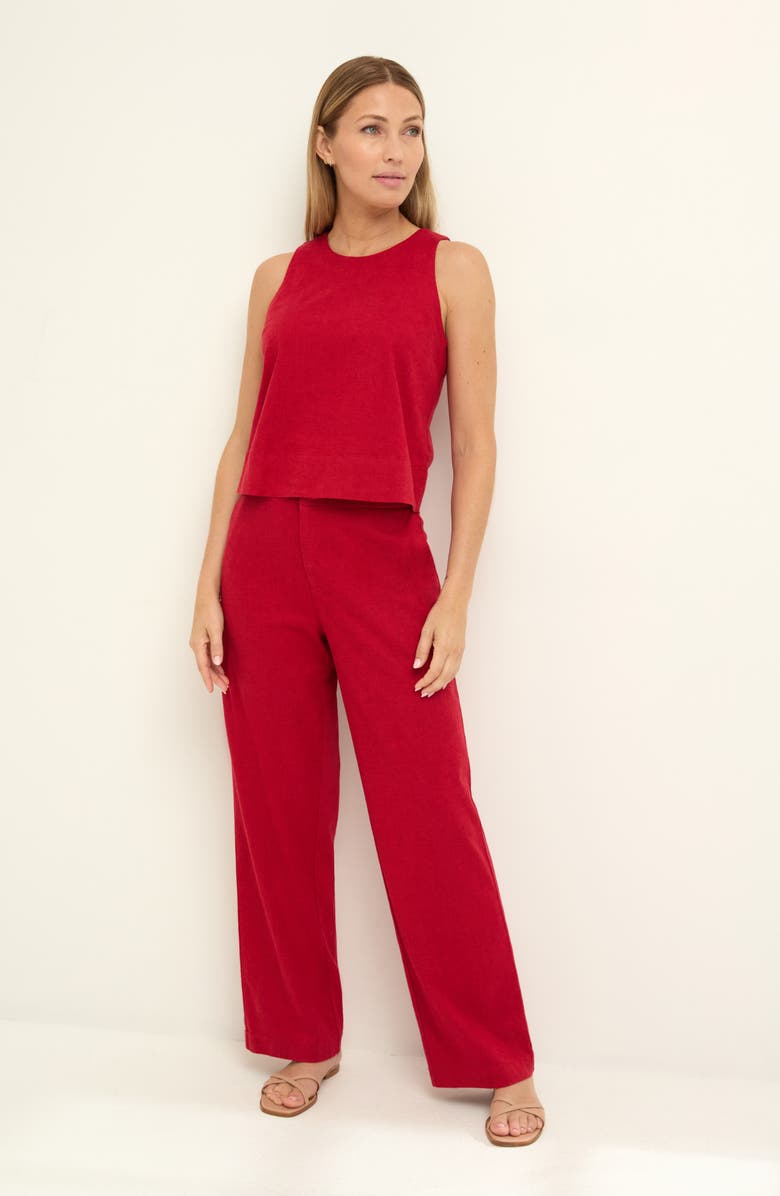 NIC+ZOE Linen Blend Tank, Alternate, color, Red