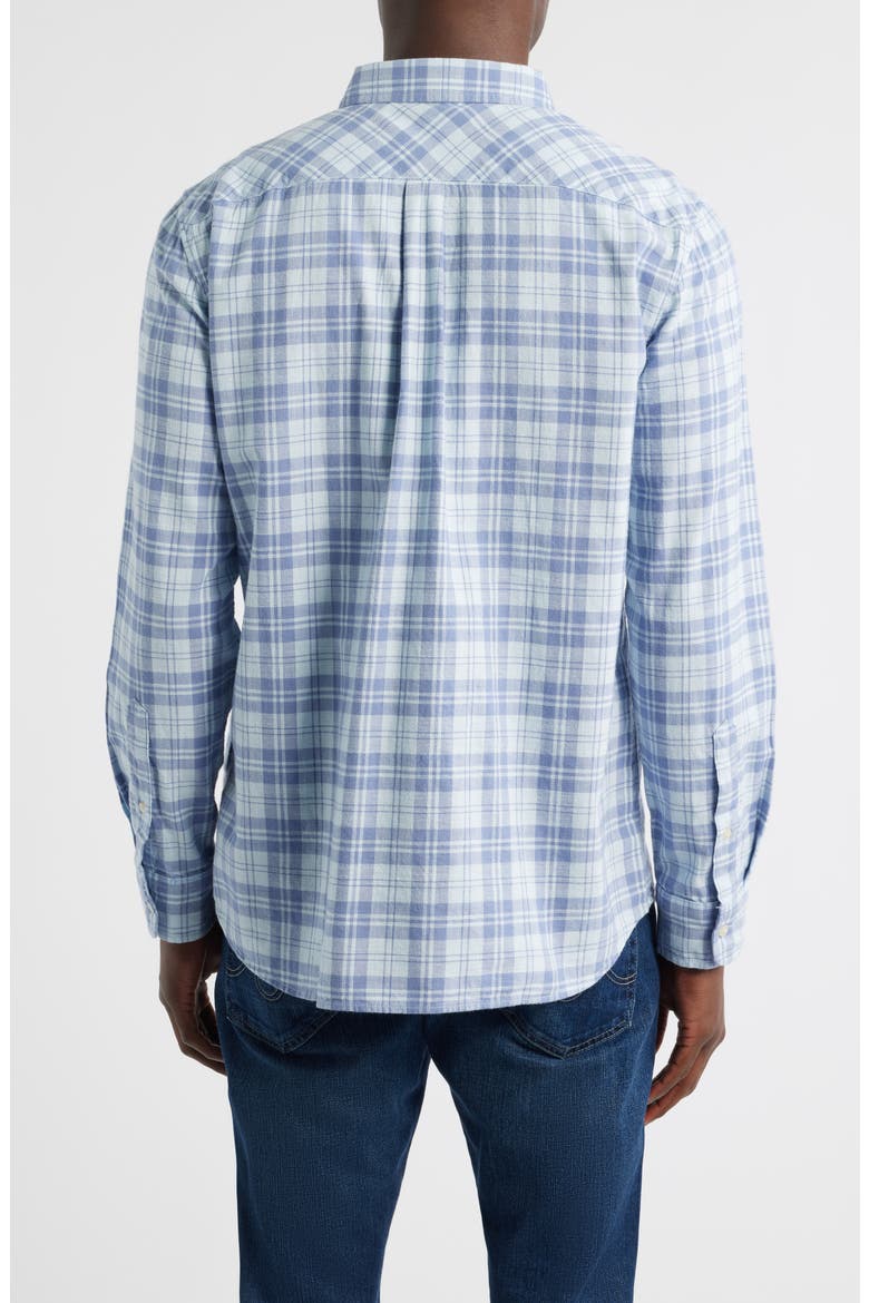 Hummock Pond Regular Fit Plaid Cotton Button-Up Shirt, Alternate, color, ICE WATER