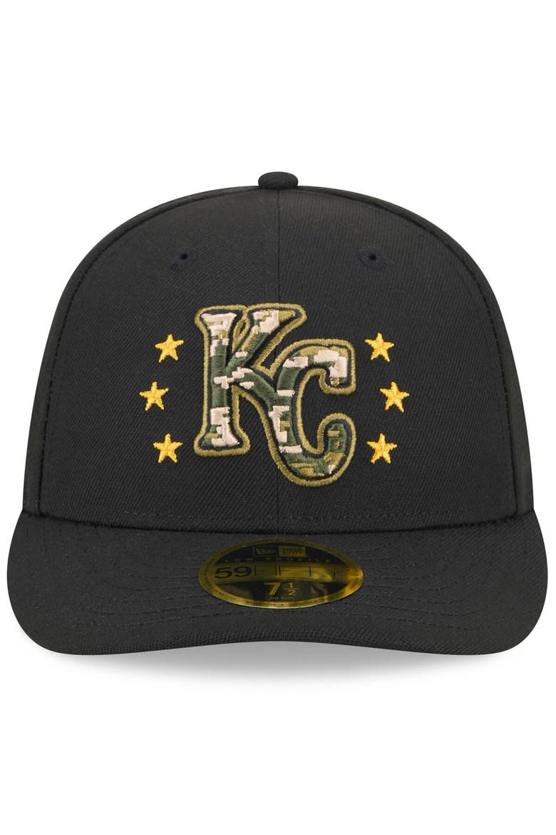 Men's New Era  Black Kansas City Royals 2024 Armed Forces Day Low Profile 59FIFTY Fitted Hat, Alternate, color, Black
