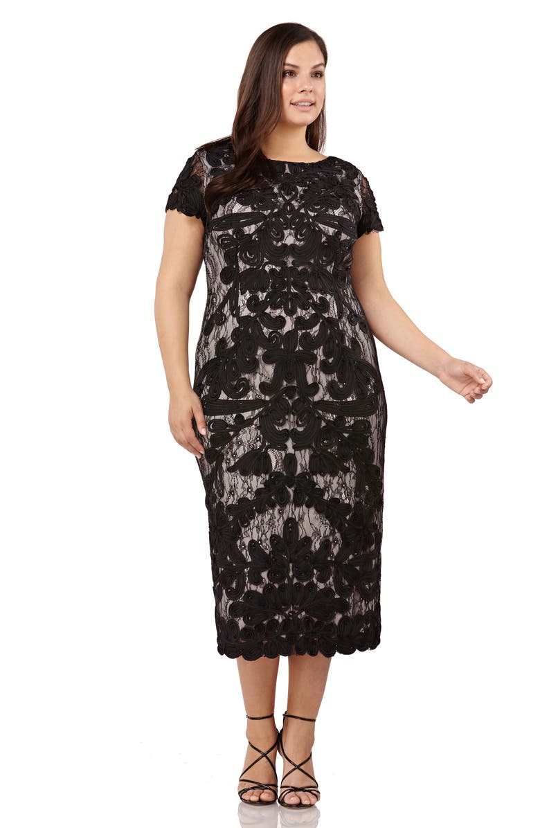 JS Collections Soutache Midi Dress, Alternate, color,
