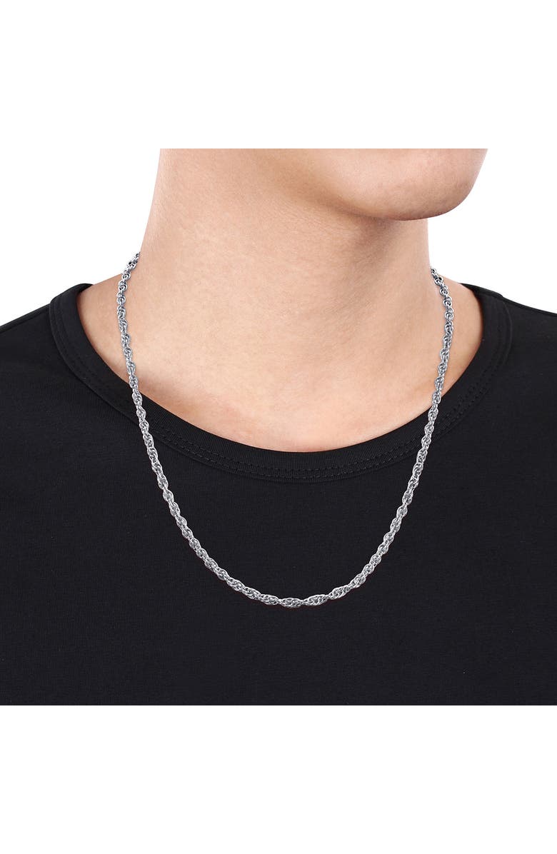 DELMAR Singapore Link Chain Necklace, Alternate, color, Silver