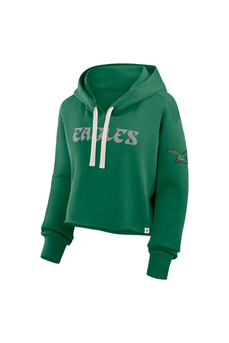 Women's Fanatics Kelly Green Philadelphia Eagles Oversized Hometown Heritage Cropped Hoodie, Alternate, color, Kelly Green