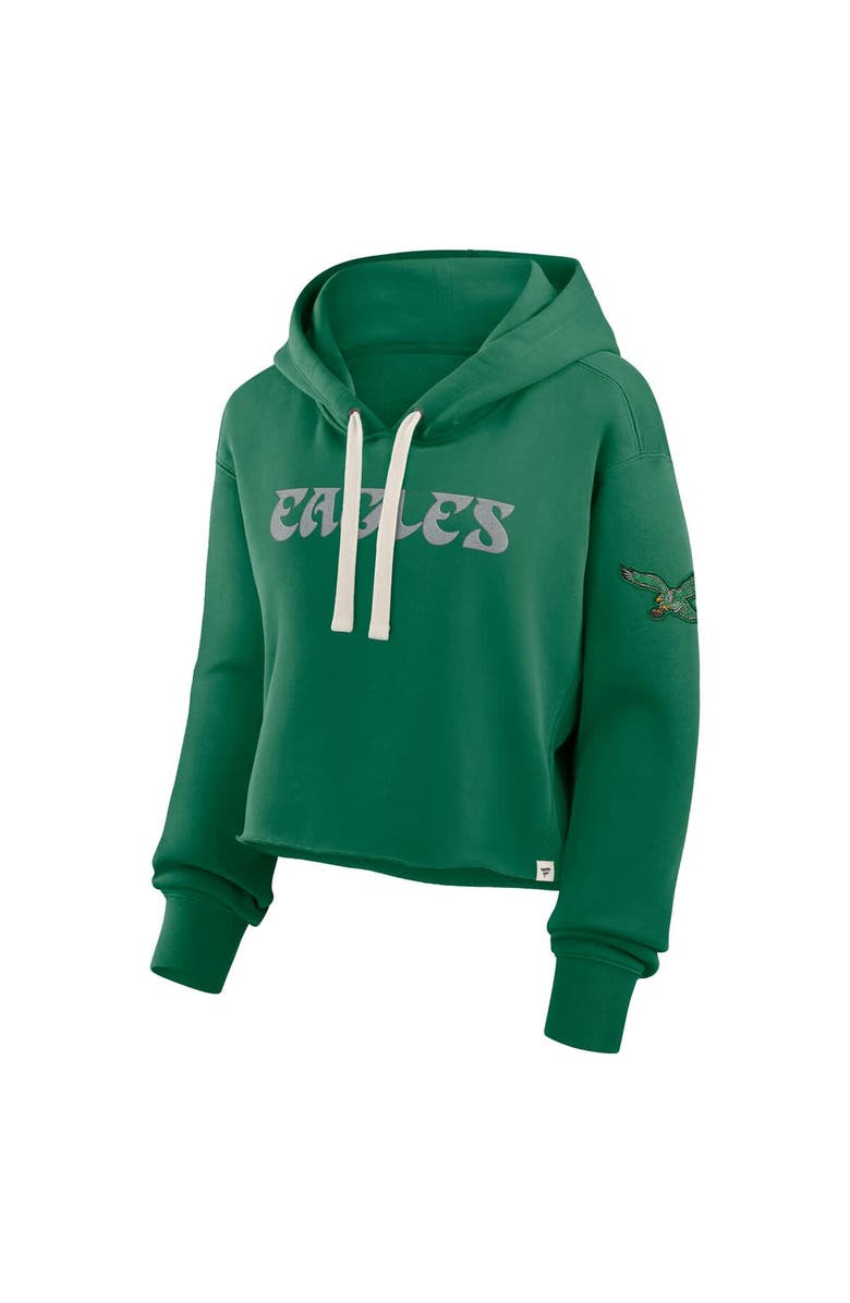 FANATICS Women's Fanatics Kelly Green Philadelphia Eagles Oversized Hometown Heritage Cropped Hoodie, Alternate, color, Kelly Green