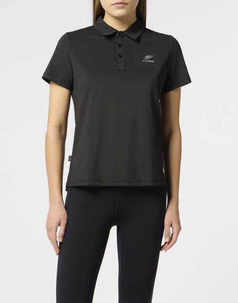 Pique Polo T-Shirt Reflective Scratch Women