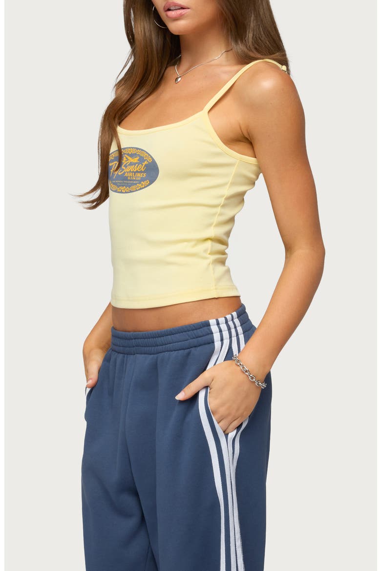 Hawaii Airlines Stretch Cotton Tank, Alternate, color, YELLOW